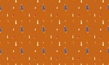 Farklı aksesuarlara sahip renkli arkaplan