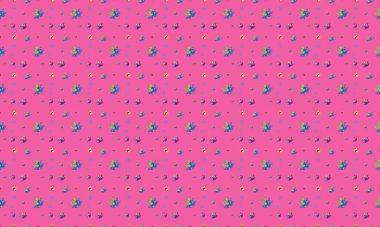 Farklı aksesuarlara sahip renkli arkaplan