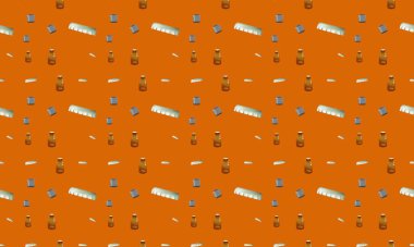 Farklı aksesuarlara sahip renkli arkaplan