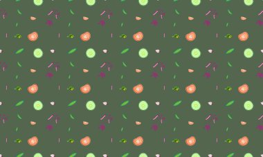 Farklı aksesuarlara sahip renkli arkaplan