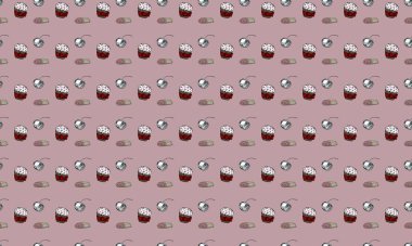 Farklı aksesuarlara sahip renkli arkaplan