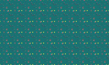 Farklı aksesuarlara sahip renkli arkaplan