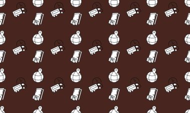 Farklı aksesuarlara sahip renkli arkaplan