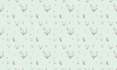 Farklı aksesuarlara sahip renkli arkaplan