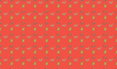 Farklı aksesuarlara sahip renkli arkaplan