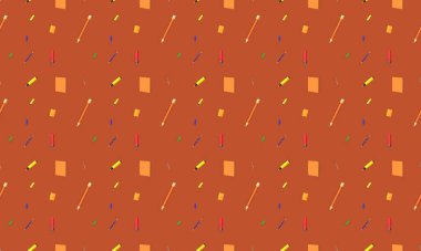 Farklı aksesuarlara sahip renkli arkaplan