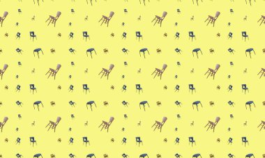 Farklı aksesuarlara sahip renkli arkaplan