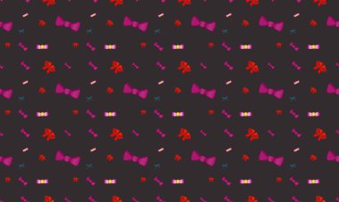 Farklı aksesuarlara sahip renkli arkaplan