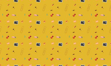 Farklı aksesuarlara sahip renkli arkaplan