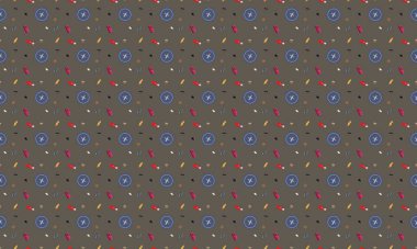 Farklı aksesuarlara sahip renkli arkaplan