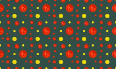 Farklı aksesuarlara sahip renkli arkaplan