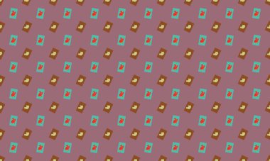 Farklı aksesuarlara sahip renkli arkaplan