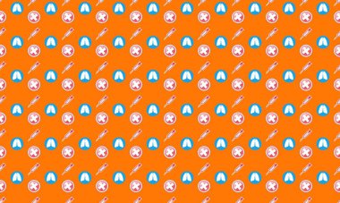 Farklı aksesuarlara sahip renkli arkaplan