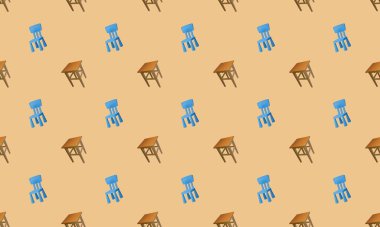 Farklı aksesuarlara sahip renkli arkaplan