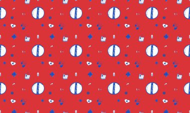 Farklı aksesuarlara sahip renkli arkaplan