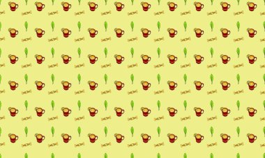 Farklı aksesuarlara sahip renkli arkaplan