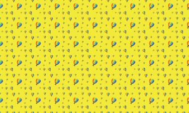 Farklı aksesuarlara sahip renkli arkaplan