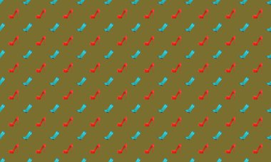 Farklı aksesuarlara sahip renkli arkaplan