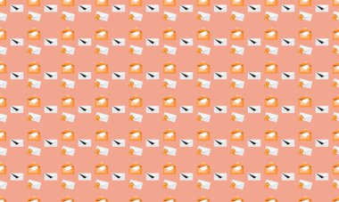 Farklı aksesuarlara sahip renkli arkaplan