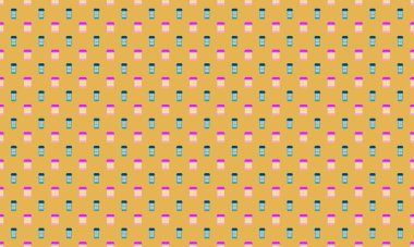 Farklı aksesuarlara sahip renkli arkaplan