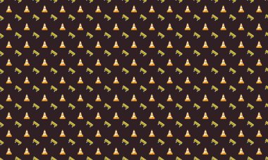 Farklı aksesuarlara sahip renkli arkaplan