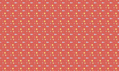 Farklı aksesuarlara sahip renkli arkaplan