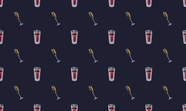 Farklı aksesuarlara sahip renkli arkaplan