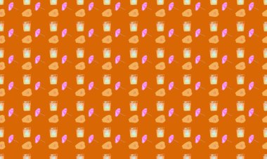 Farklı aksesuarlara sahip renkli arkaplan