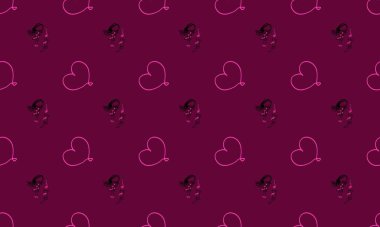 Farklı aksesuarlara sahip renkli arkaplan