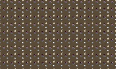 Farklı aksesuarlara sahip renkli arkaplan