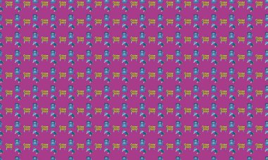 Farklı aksesuarlara sahip renkli arkaplan