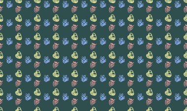 Farklı aksesuarlara sahip renkli arkaplan