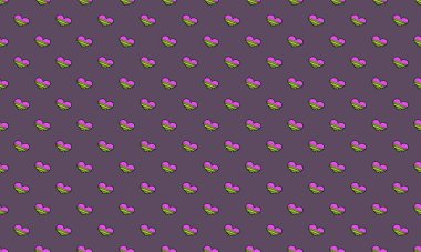 Farklı aksesuarlara sahip renkli arkaplan