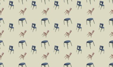 Farklı aksesuarlara sahip renkli arkaplan