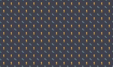 Farklı aksesuarlara sahip renkli arkaplan