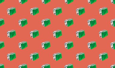 Farklı aksesuarlara sahip renkli arkaplan