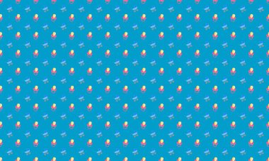 Farklı aksesuarlara sahip renkli arkaplan