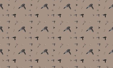 Farklı aksesuarlara sahip renkli arkaplan