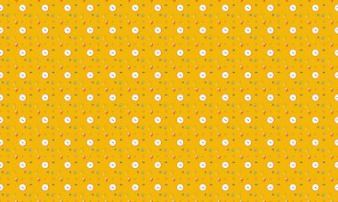 Farklı aksesuarlara sahip renkli arkaplan