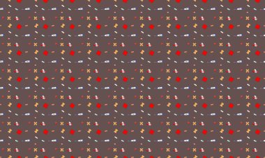 Farklı aksesuarlara sahip renkli arkaplan