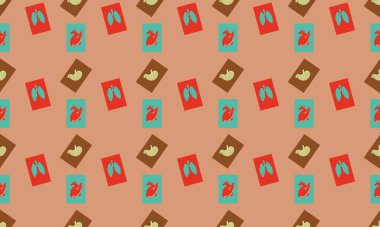 Farklı aksesuarlara sahip renkli arkaplan