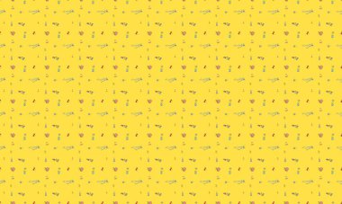 Farklı aksesuarlara sahip renkli arkaplan