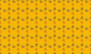 Farklı aksesuarlara sahip renkli arkaplan