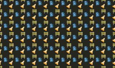 Farklı aksesuarlara sahip renkli arkaplan