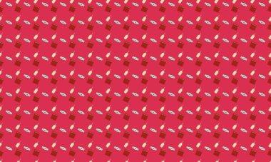 Farklı aksesuarlara sahip renkli arkaplan