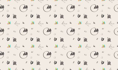 Farklı aksesuarlara sahip renkli arkaplan