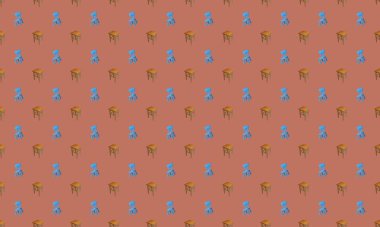 Farklı aksesuarlara sahip renkli arkaplan