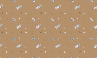 Farklı aksesuarlara sahip renkli arkaplan