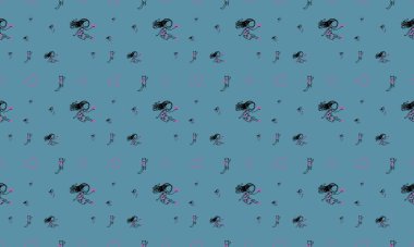 Farklı aksesuarlara sahip renkli arkaplan