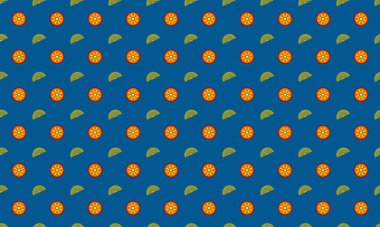 Farklı aksesuarlara sahip renkli arkaplan